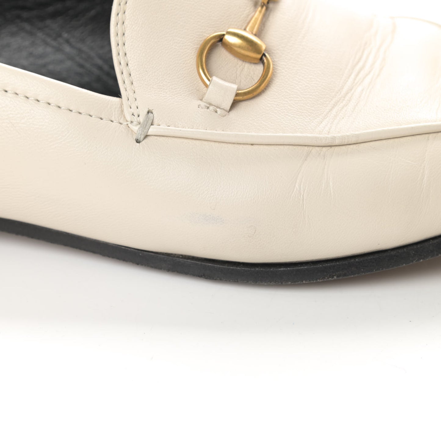 Lambskin Womens Brixton Horsebit Loafers 36.5 Mystic White