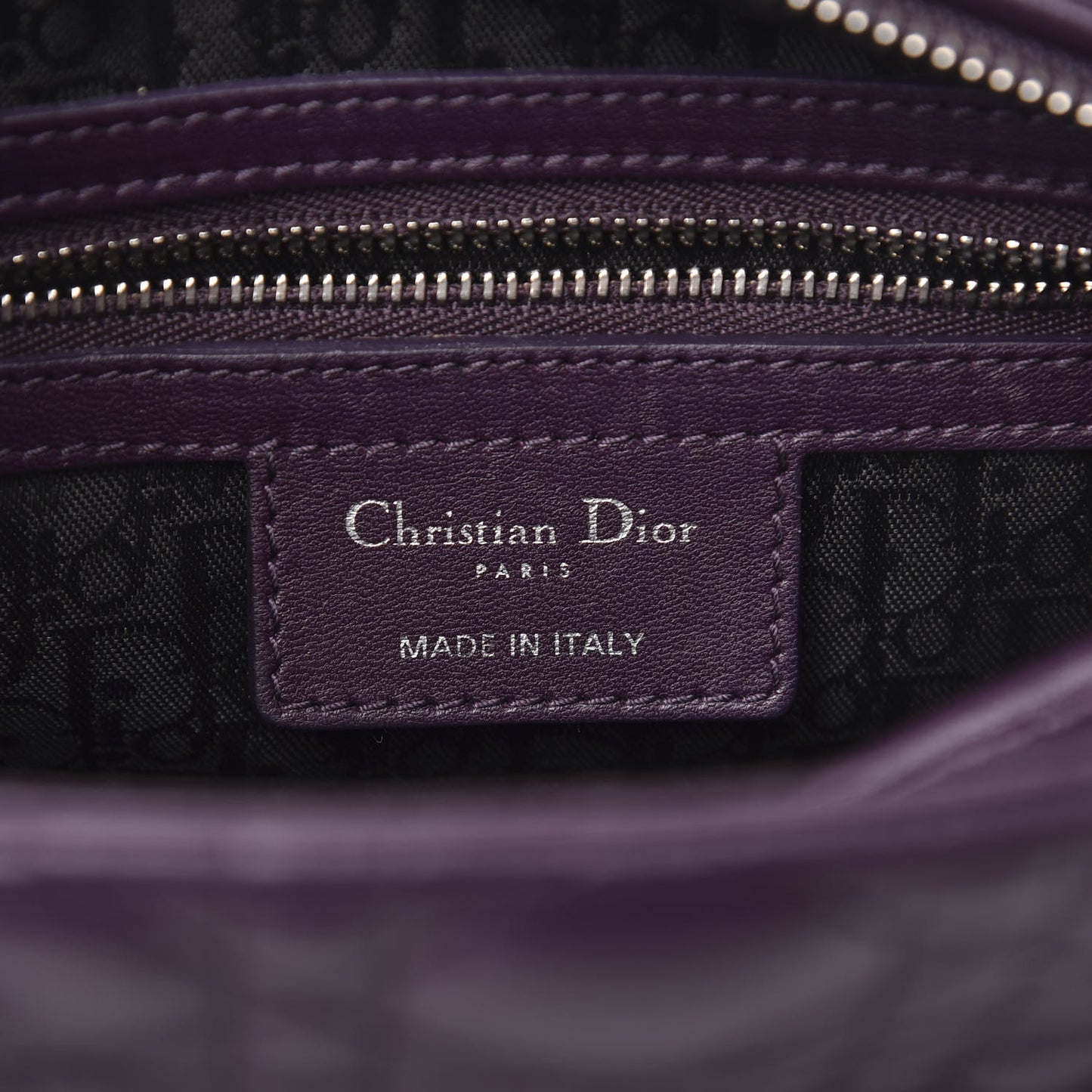 Lambskin Cannage Medium Lady Dior Purple