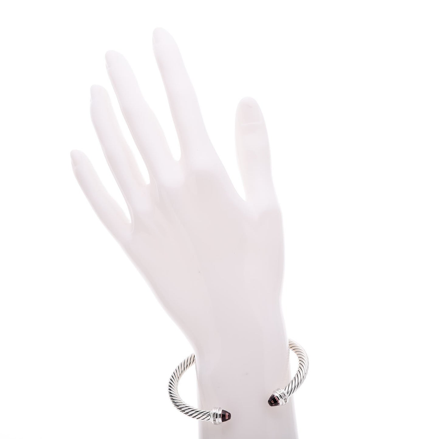Sterling Silver Diamond Tourmaline 5mm Cable Classics Bracelet