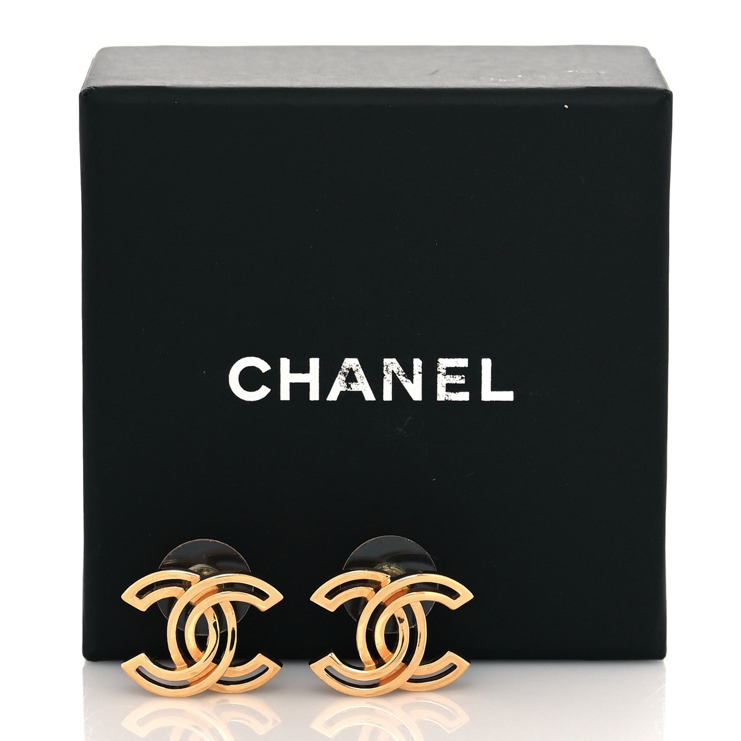 Metal Obazine CC Earrings Gold