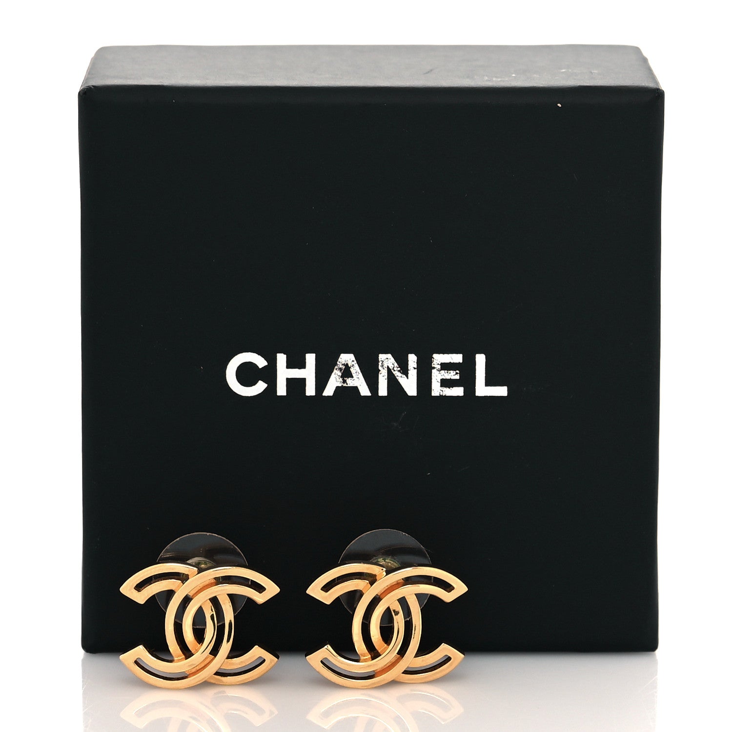 Chanel Metal Obazine CC Earrings Gold 6 of 6