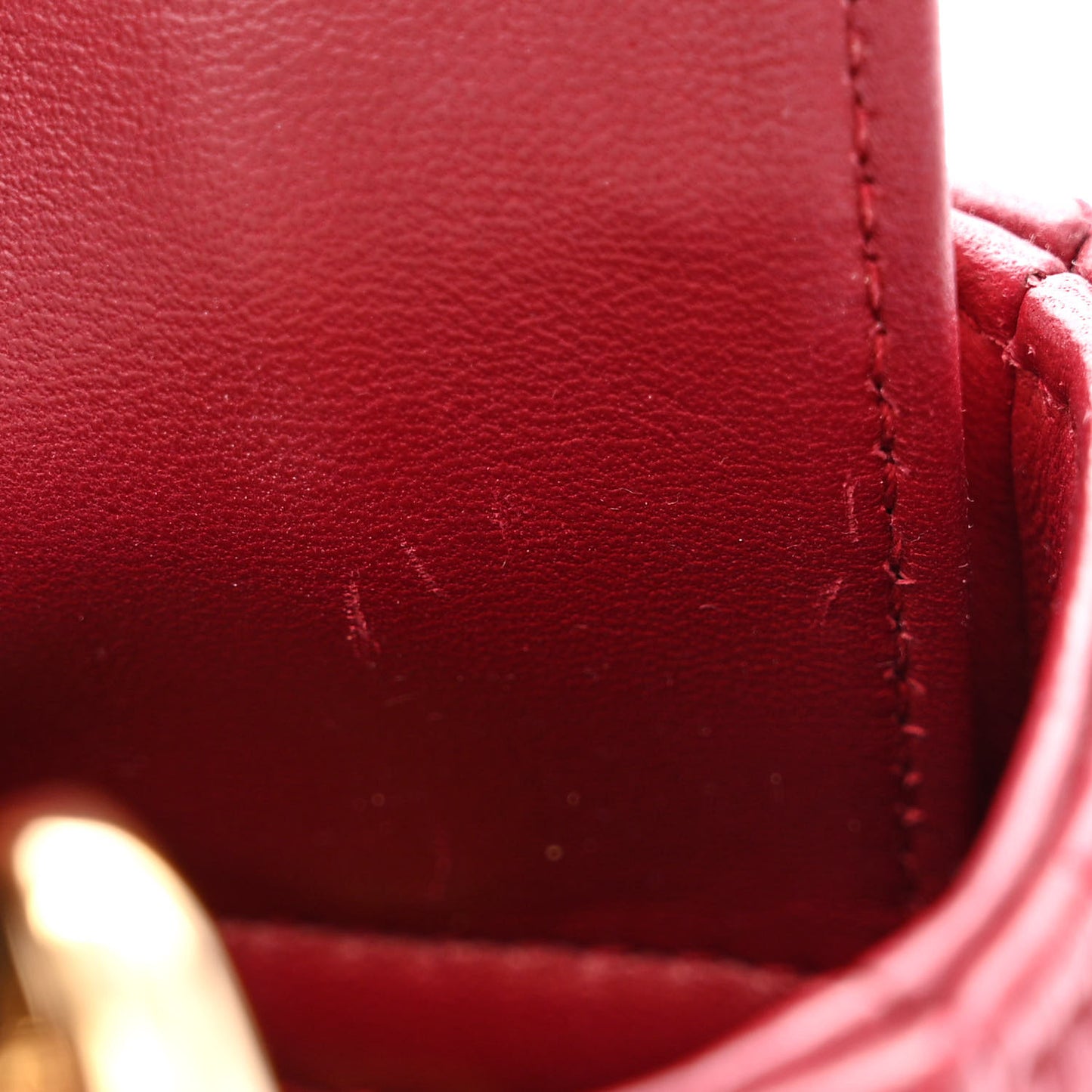Lambskin Cannage Mini Lady Dior Burgundy