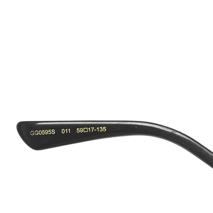 Gucci Metal Round Frame GG0595S Sunglasses Gold Black 6 of 6