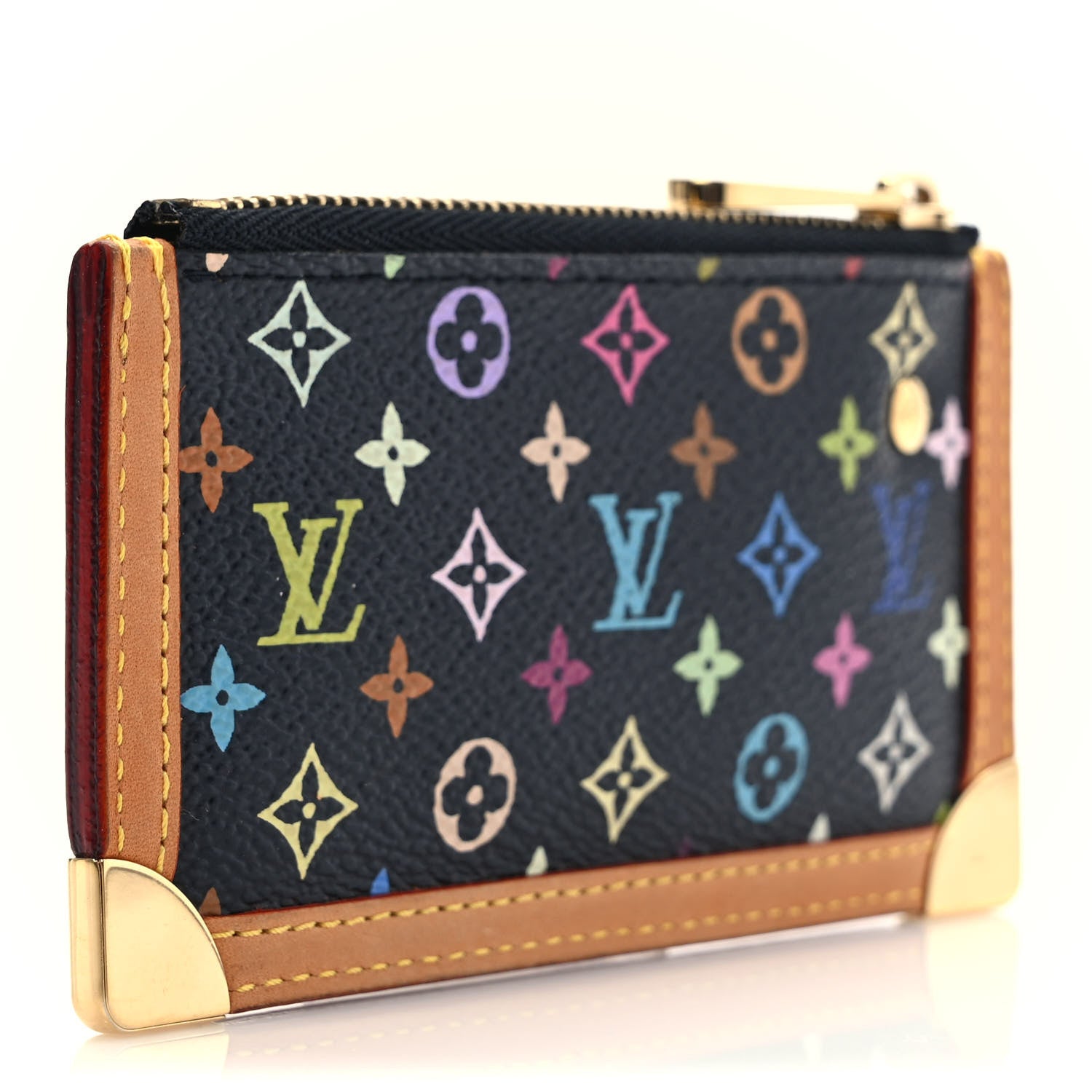 Louis Vuitton Monogram Multicolor Key Pouch Black 3 of 6