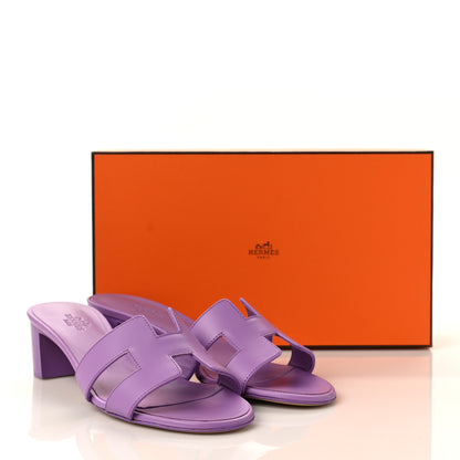 Hermes Calfskin Oasis Sandals 38 Violet 9 of 9