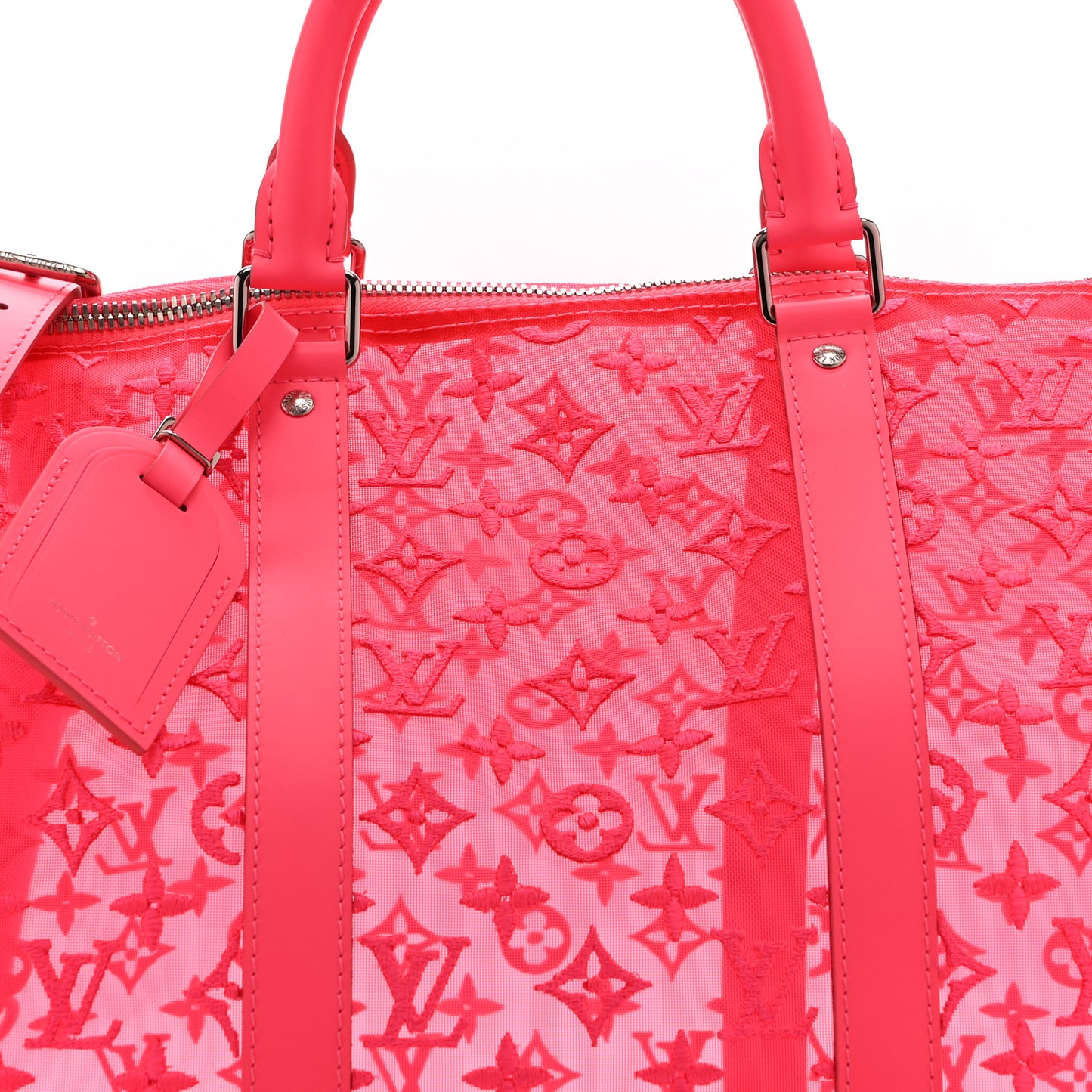 Monogram Fluo See Through Keepall Bandouliere 50 Rose