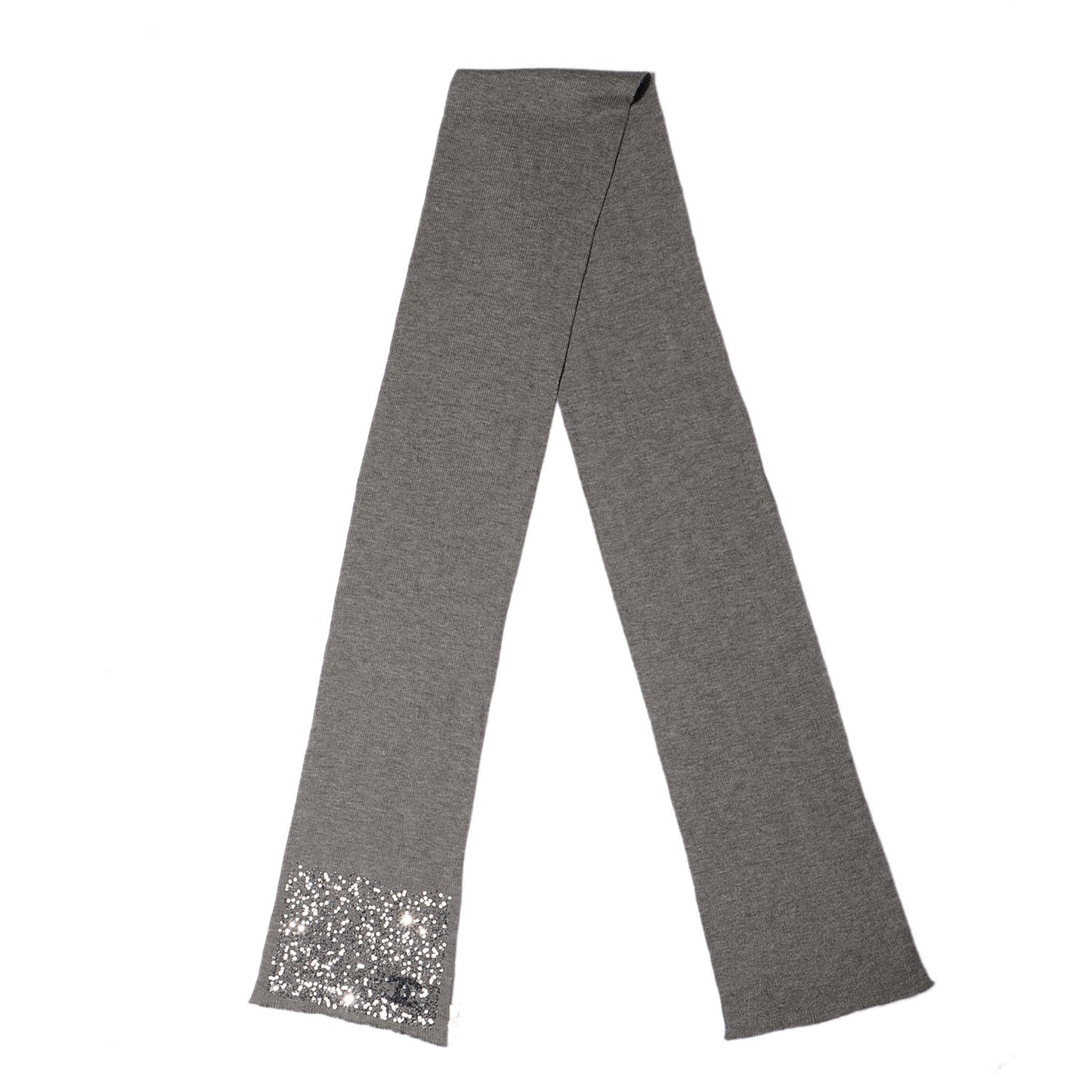 Cashmere Silk Sequin CC Scarf Grey