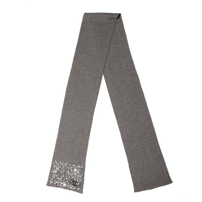 Chanel Cashmere Silk Sequin CC Scarf Grey 5 of 5