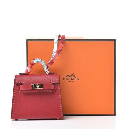 Hermes Tadelakt Mini Kelly Twilly Bag Charm Rouge Vif 6 of 6