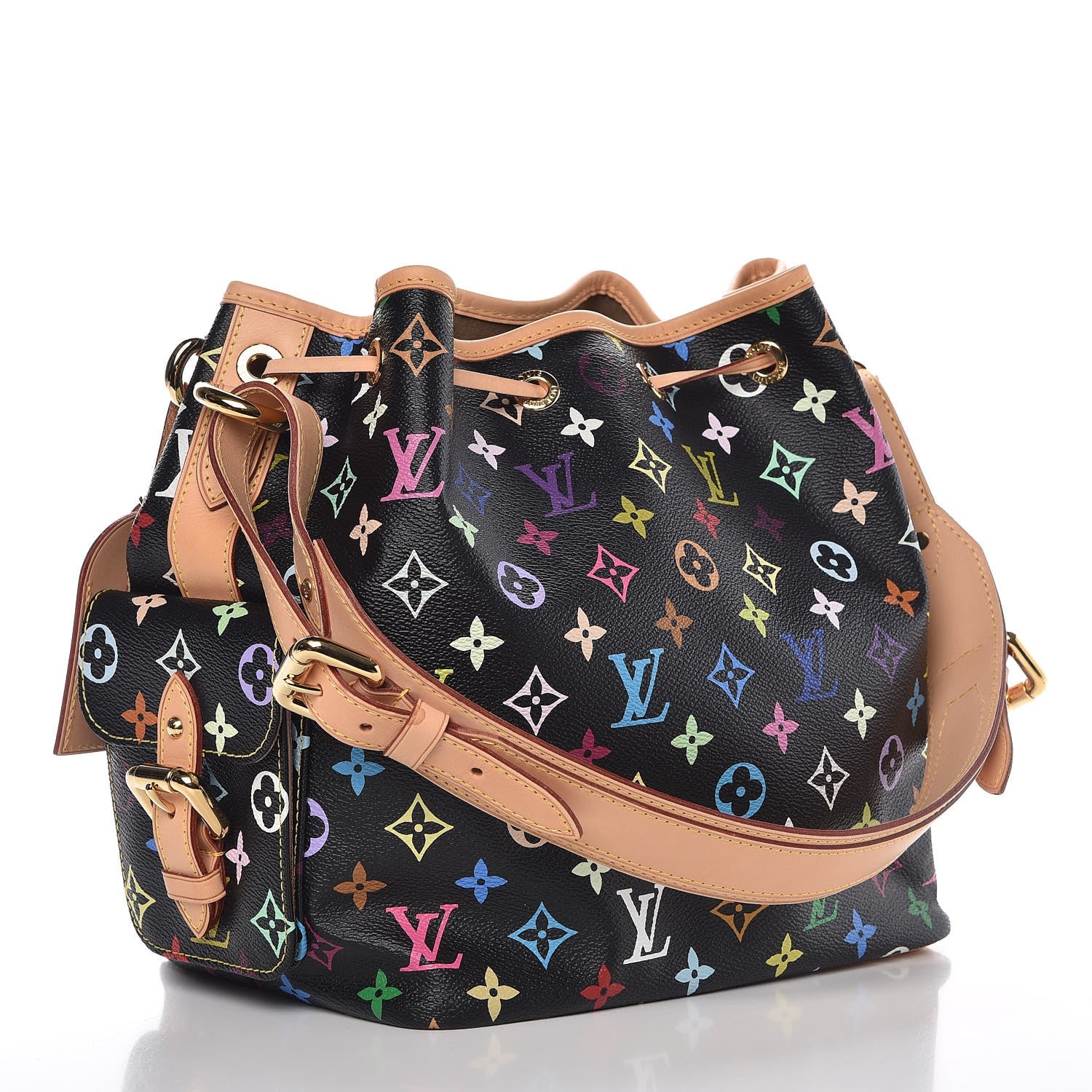 Louis Vuitton Monogram Multicolor Petit Noe Black 3 of 7