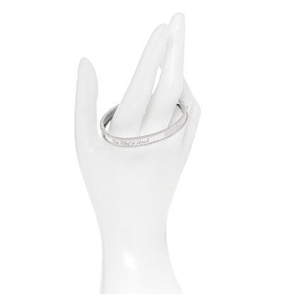 Van Cleef & Arpels 18K White Gold Perlee Signature Bangle Bracelet S 3 of 12