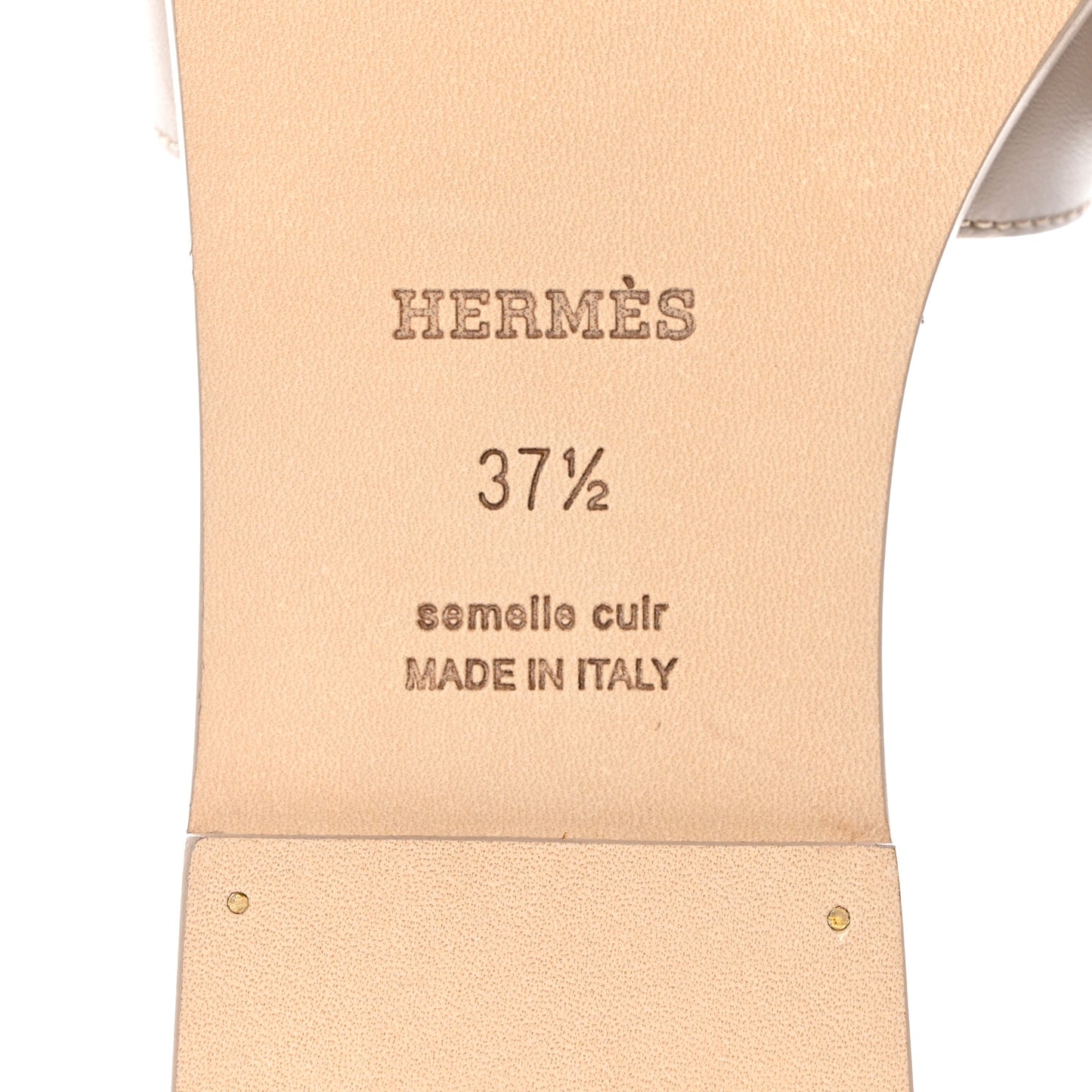 Box Calfskin Oran Sandals 37.5 Beige Mastic
