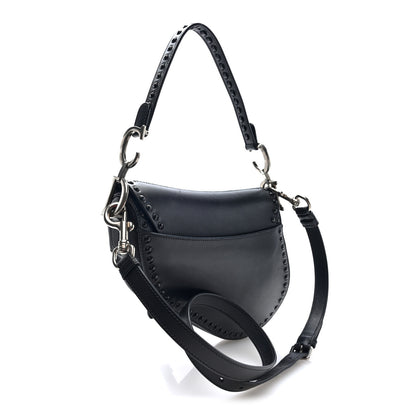 Christian Dior Calfskin Studded Saddle Bag With Strap Black 3 of 9