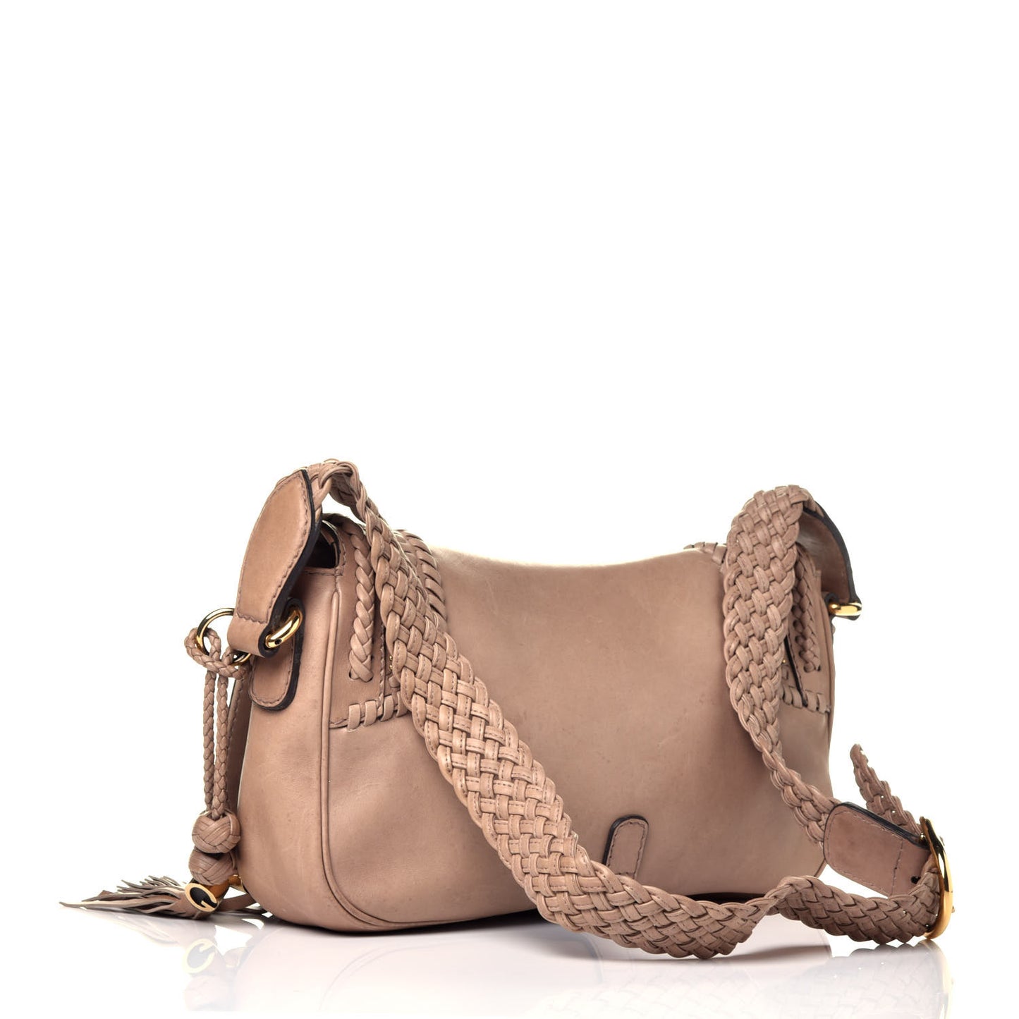 Calfskin Handmade Medium Flap Shoulder Bag Sahara Sand