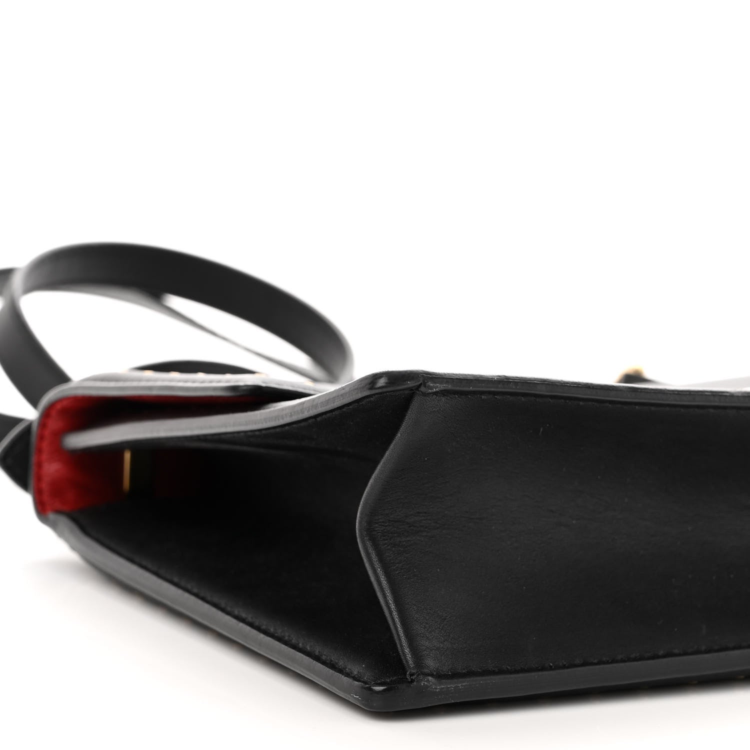 Salvatore Ferragamo Smooth Calfskin Studded Aileen Gancio Lock Shoulder Bag Black 8 of 9