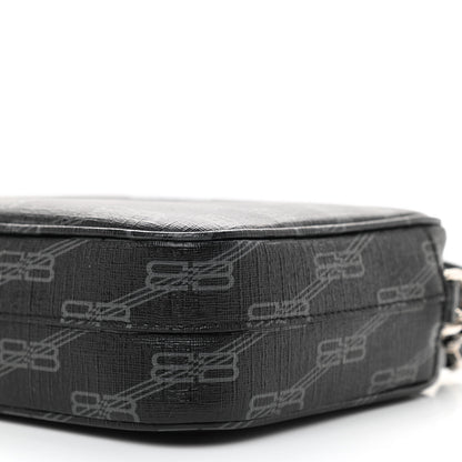 Balenciaga Coated Canvas BB Monogram Medium Signature Camera Bag Black Grey 8 of 8