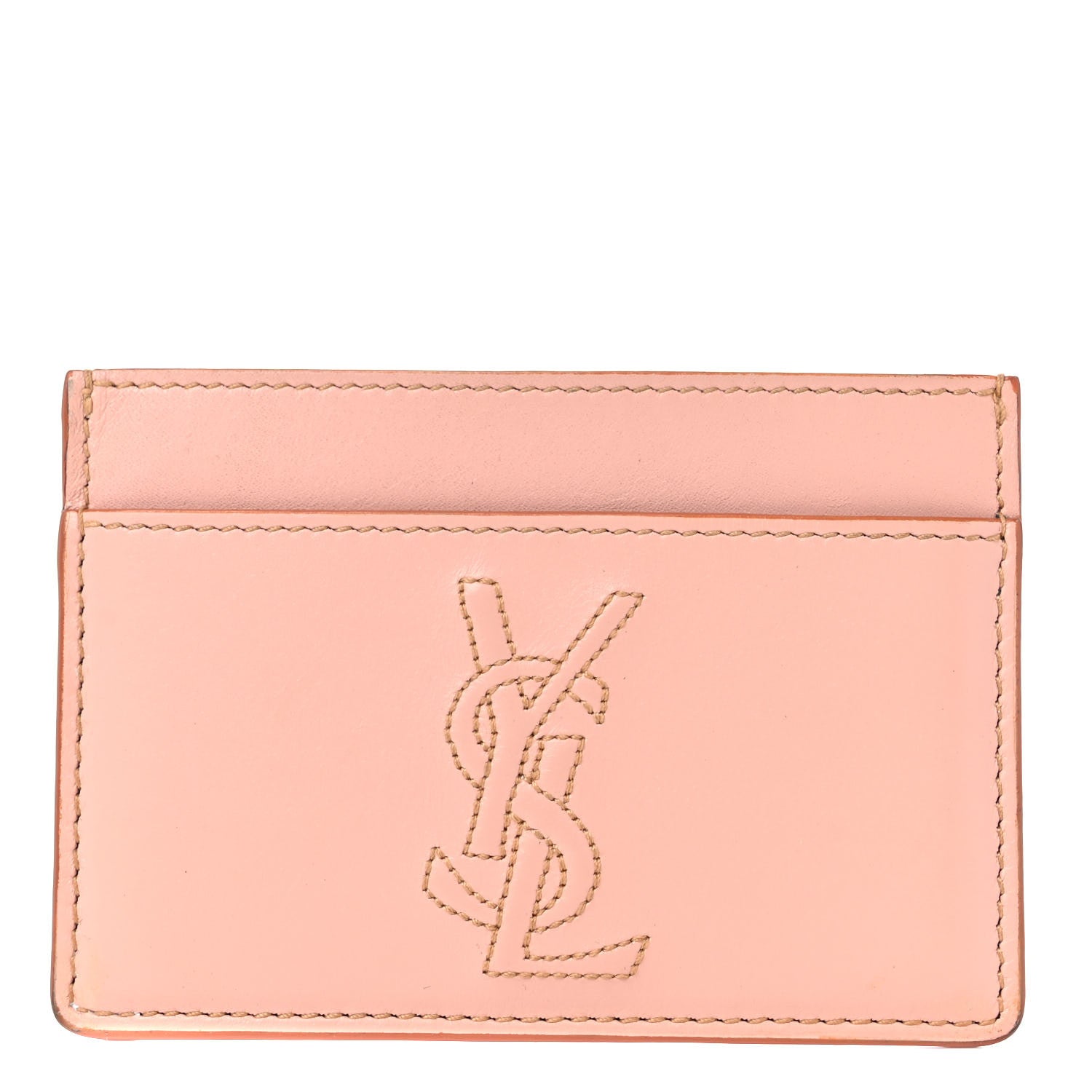 Saint Laurent Calfskin Belle De Jour Card Case Blush 1 of 7