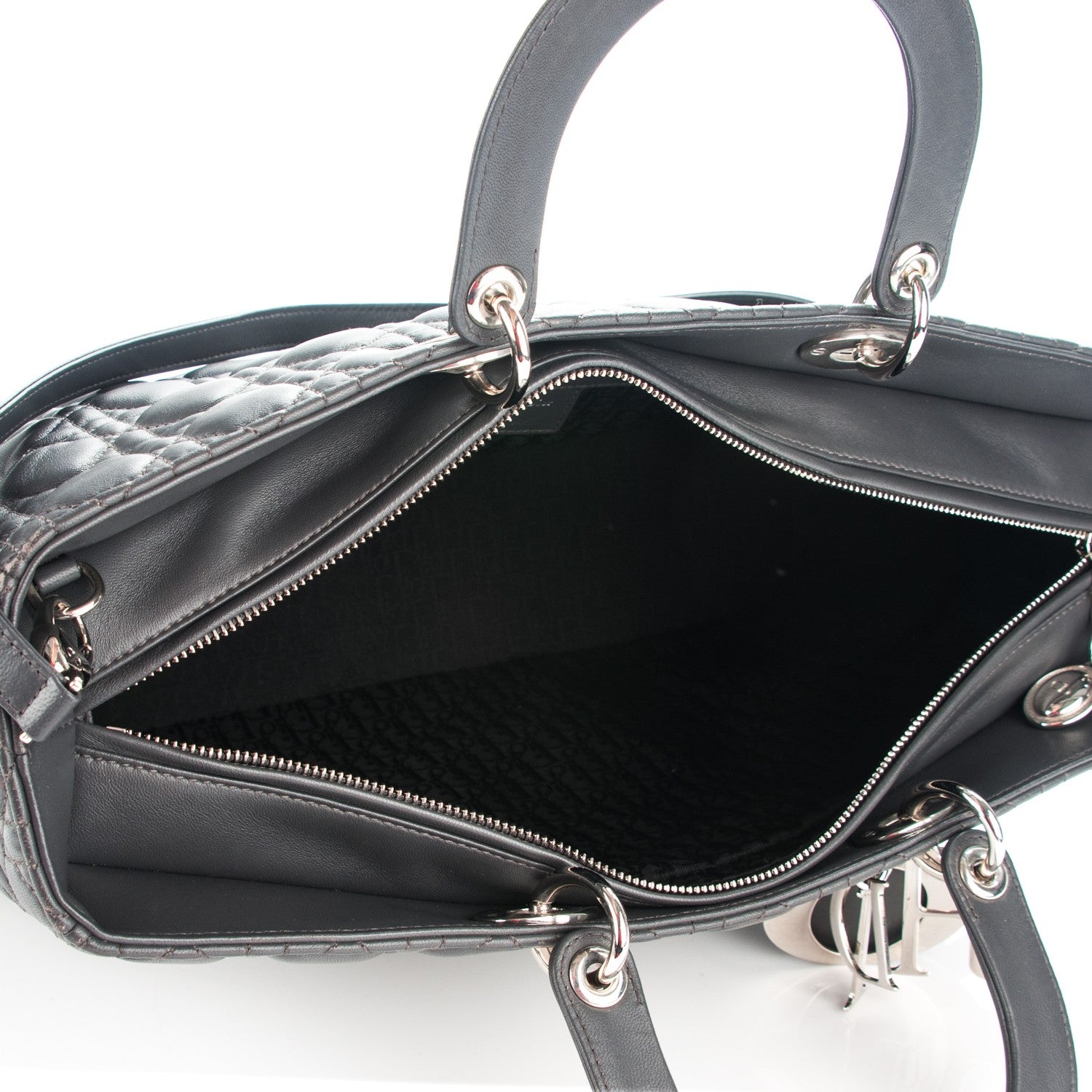 Christian Dior Lambskin Cannage Large Lady Dior Grey 5 of 11