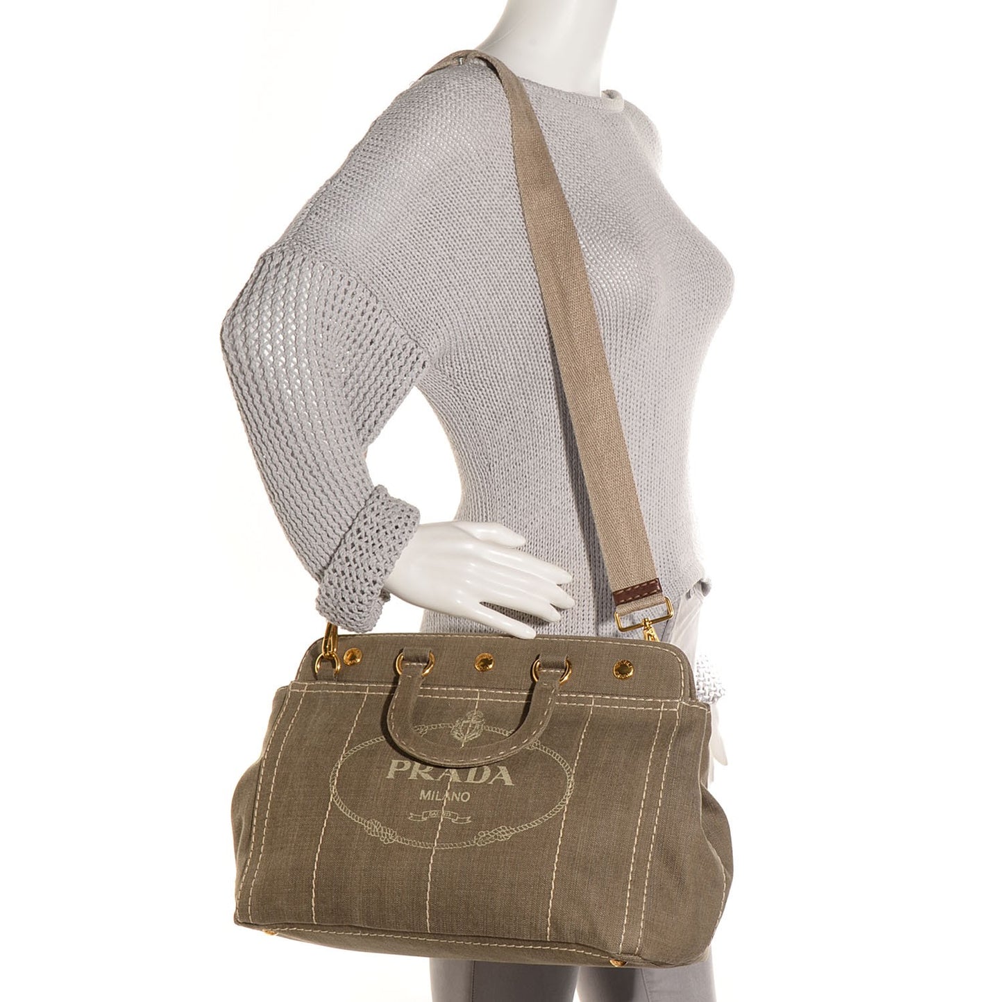 Denim Logo Tote Militare