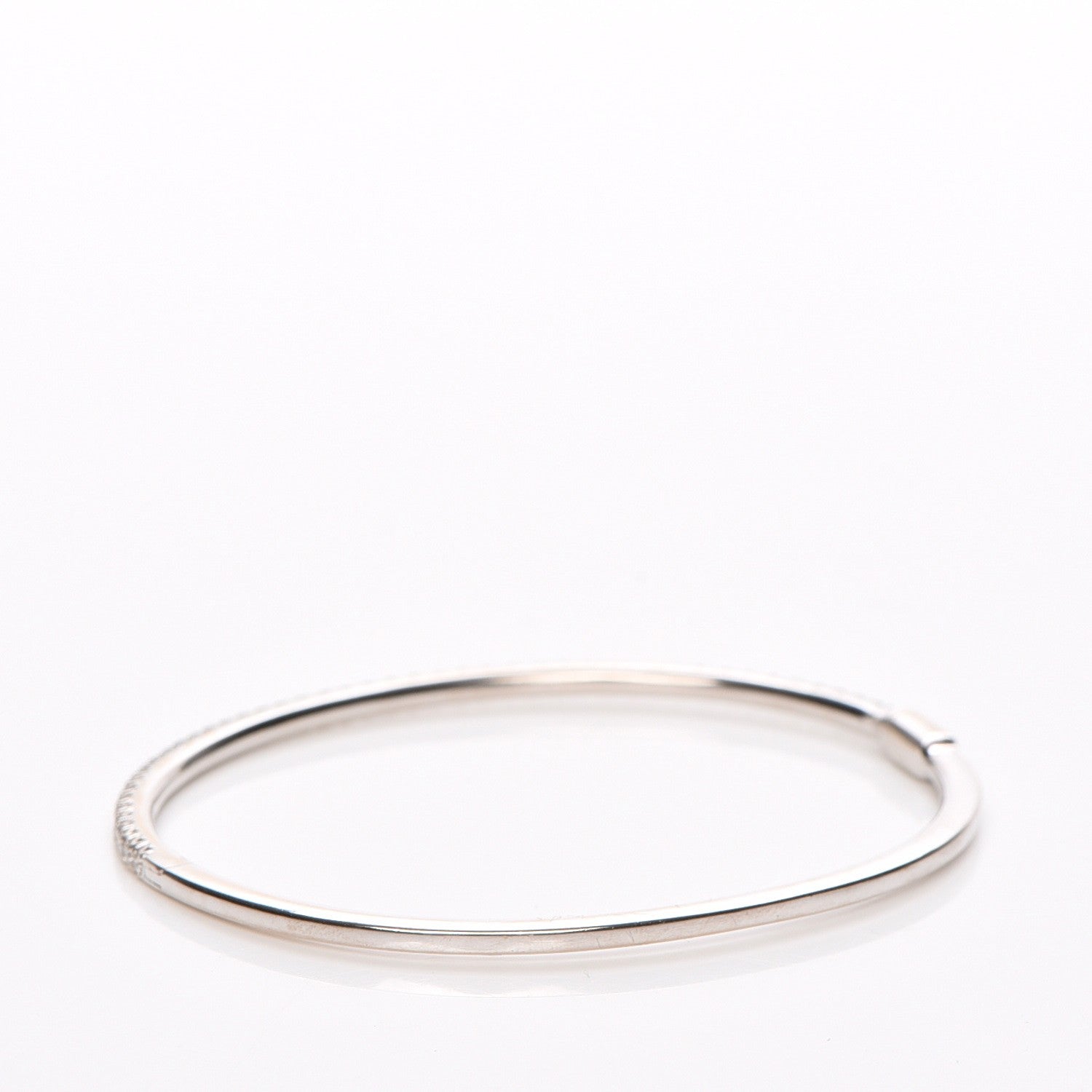 Tiffany 18K White Gold Diamond Metro Hinged Bangle Small 4 of 7