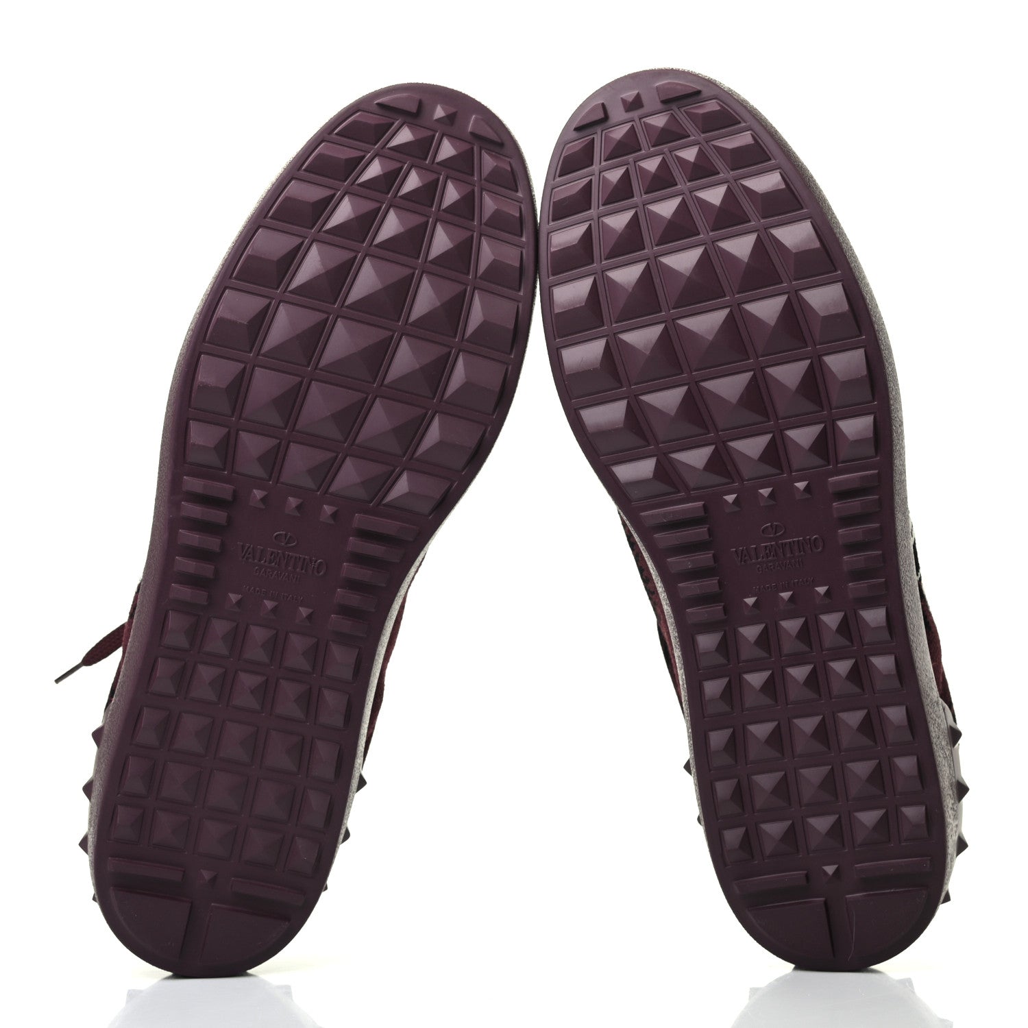 Valentino Garavani Fabric Knit Mens Rockstud Sneakers 43 Burgundy 5 of 7