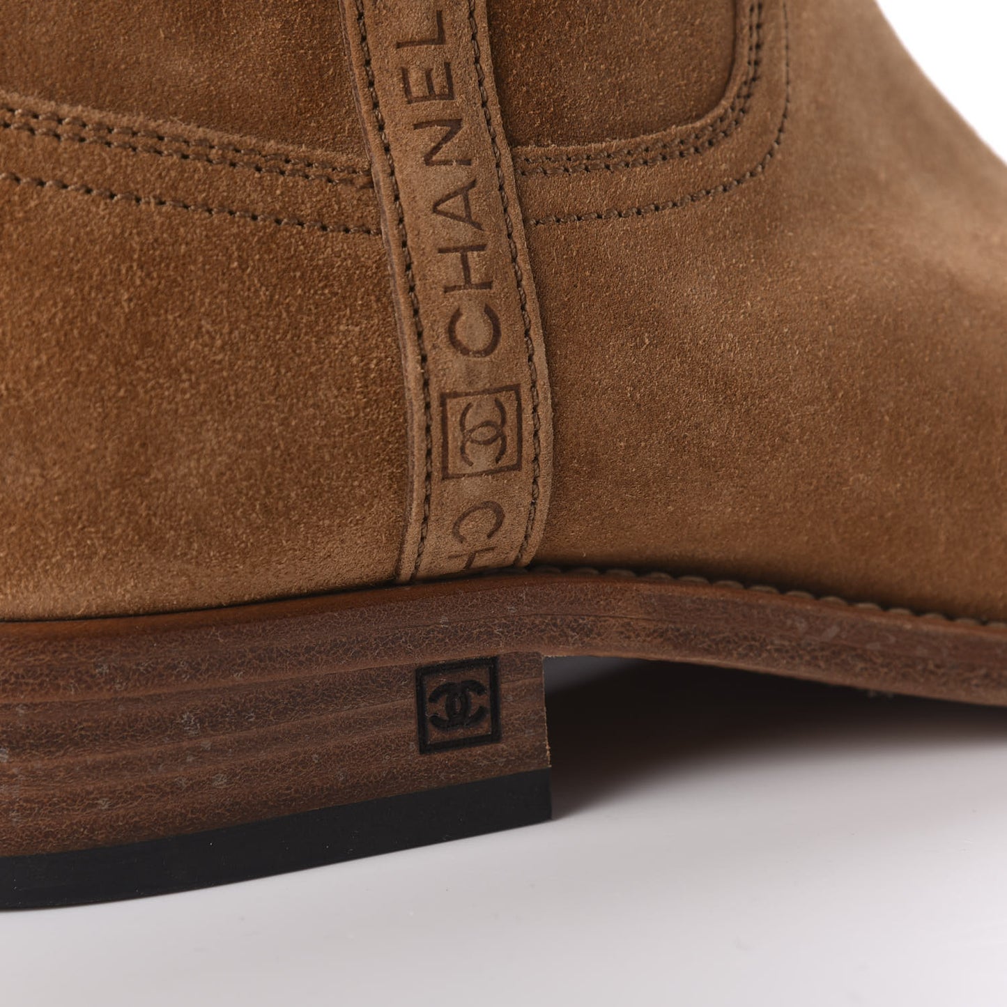 Suede Logo Boots 40.5 Camel