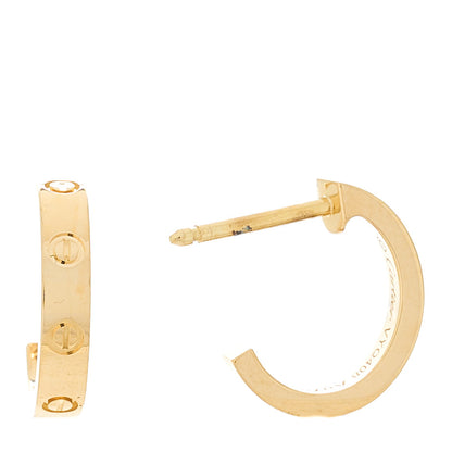 Cartier 18K Yellow Gold Small LOVE Hoop Earrings 1 of 6