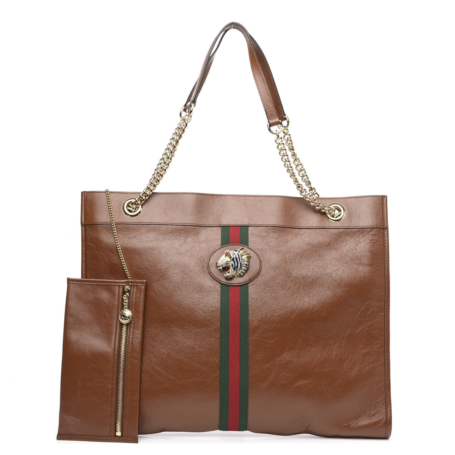 Gucci Calfskin Large Rajah Chain Tote Cuir 1 of 12