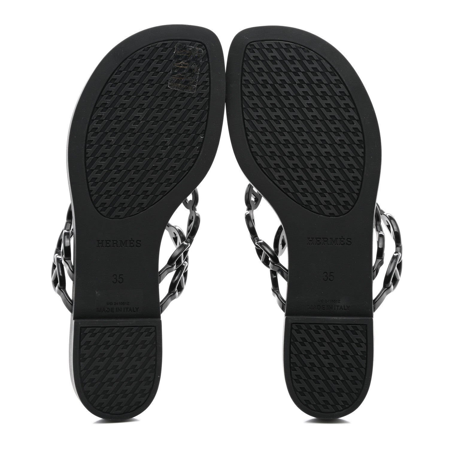 Hermes Rubber Chaine d'Ancre Island Sandals 35 Black 5 of 7
