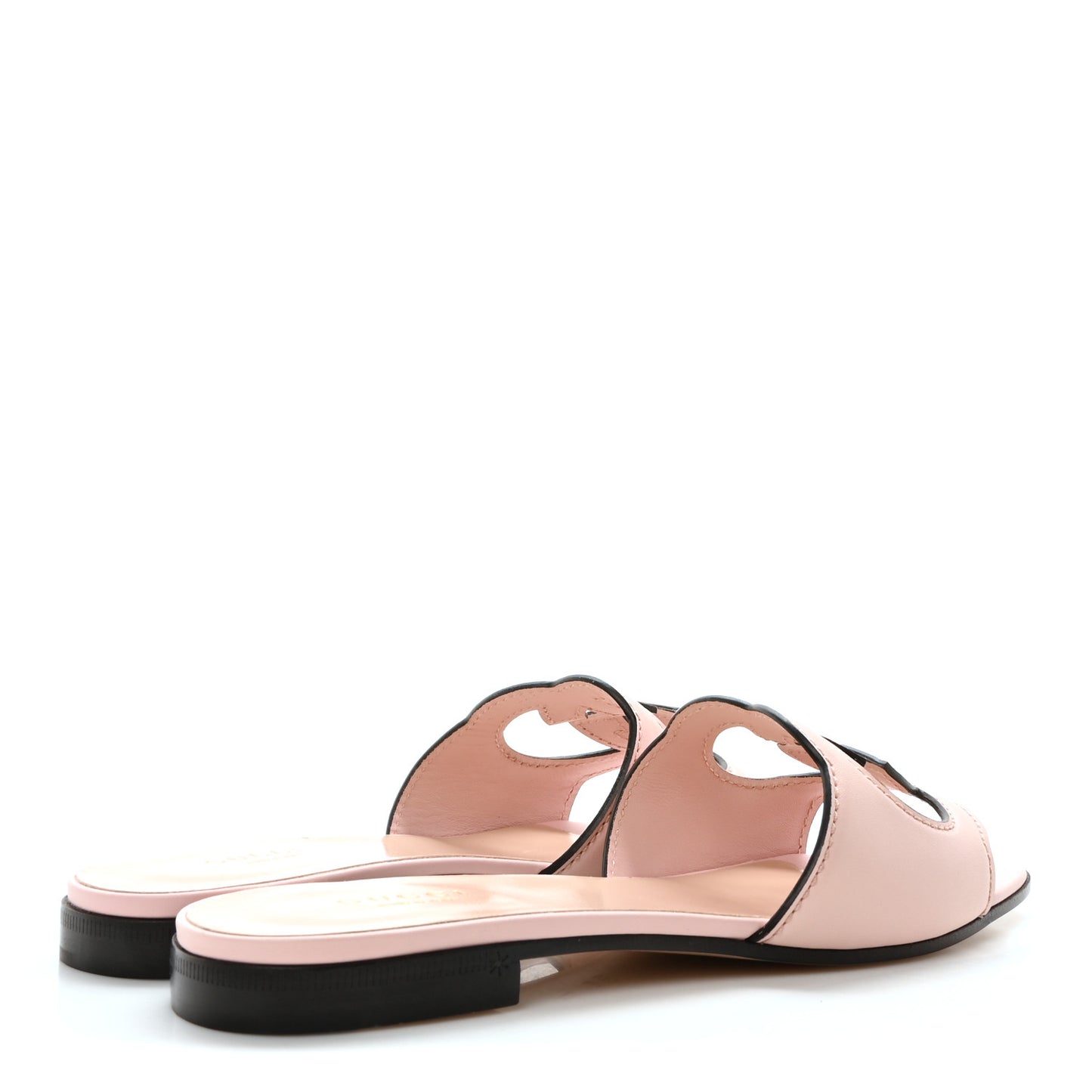 Cosmos Softy Calfskin Interlocking G Cut Out Slide Sandals 37 Candy Cotton