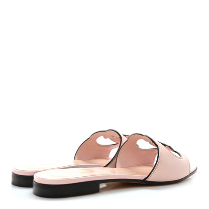 Gucci Cosmos Softy Calfskin Interlocking G Cut Out Slide Sandals 37 Candy Cotton 5 of 9