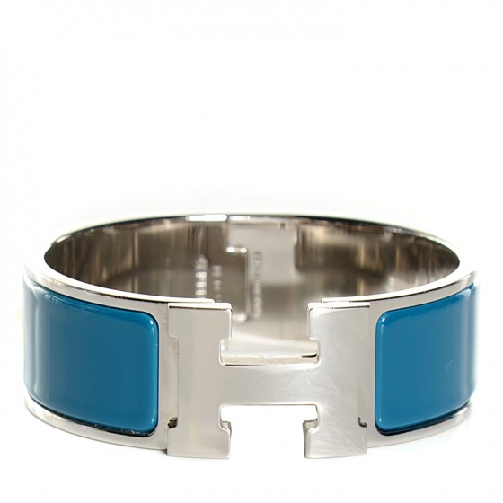 Hermes Enamel Wide Clic Clac H Bracelet PM Bleu Indien 1 of 12