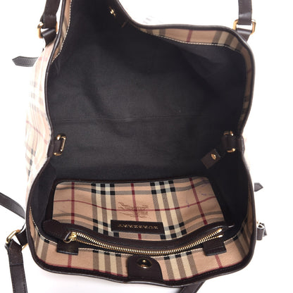 Burberry Haymarket Check Small Canterbury Tote Chocolate 5 of 14