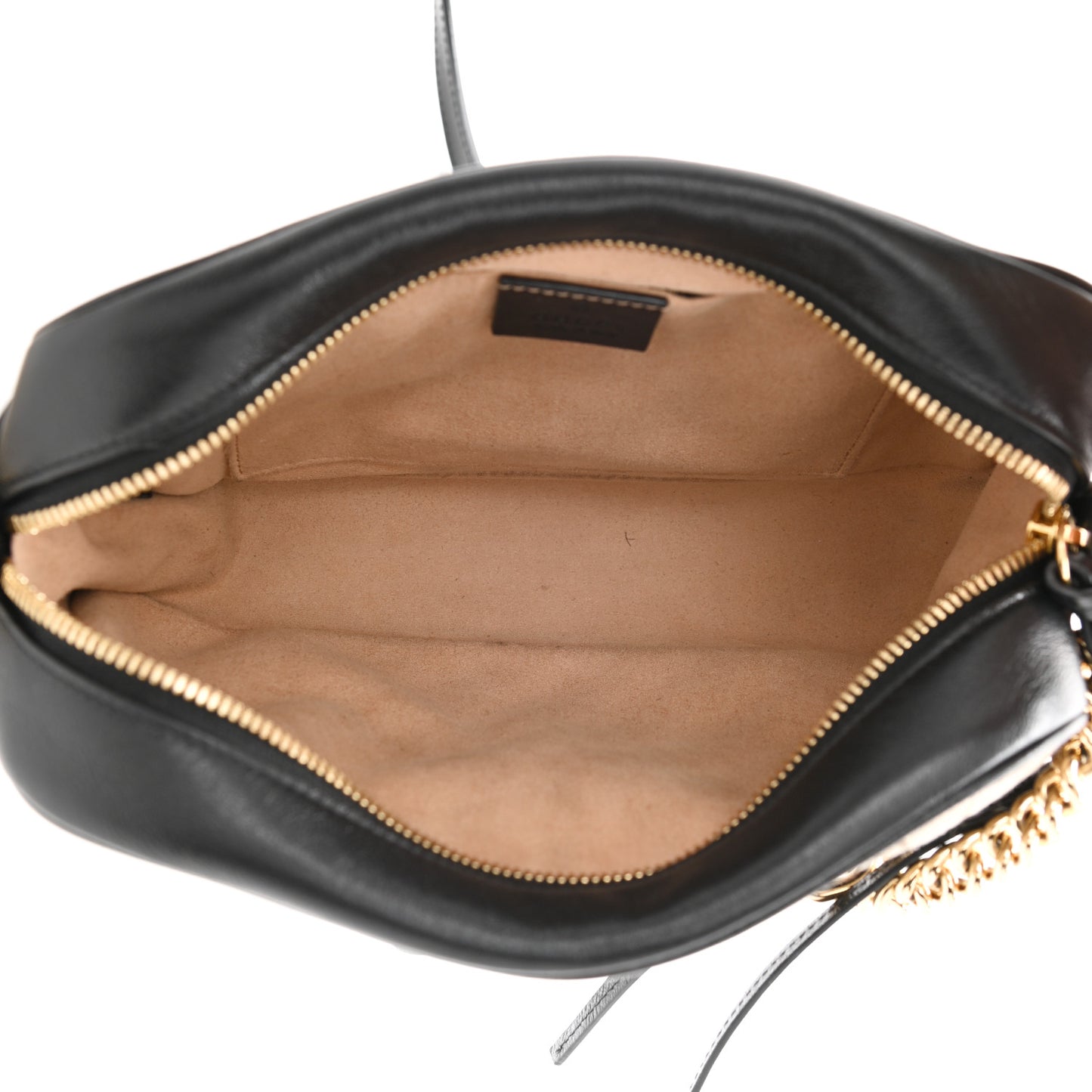 Monogram Matelasse Diagonal Small GG Marmont Chain Shoulder Bag Beige Black