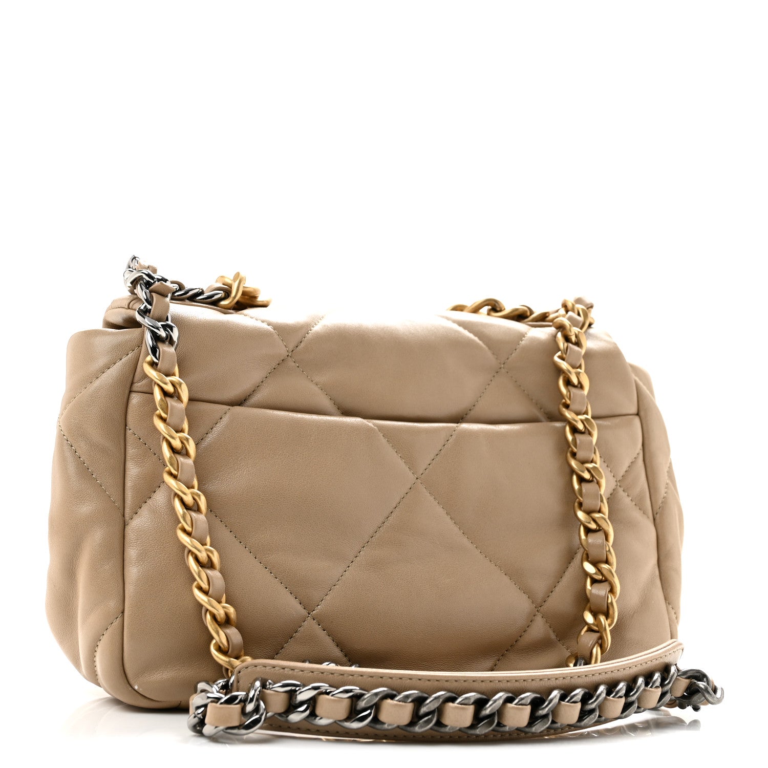 Chanel Lambskin Quilted Medium Chanel 19 Flap Dark Beige 3 of 13
