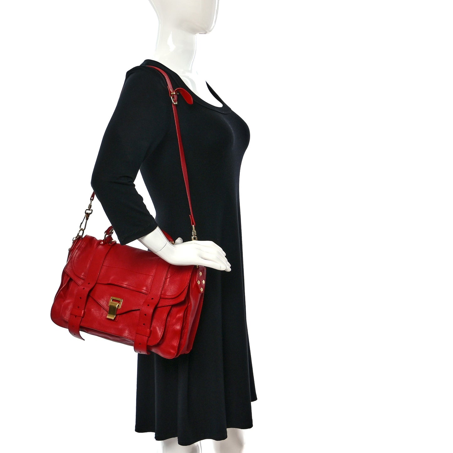 Lambskin Medium PS1 Satchel Bright Red