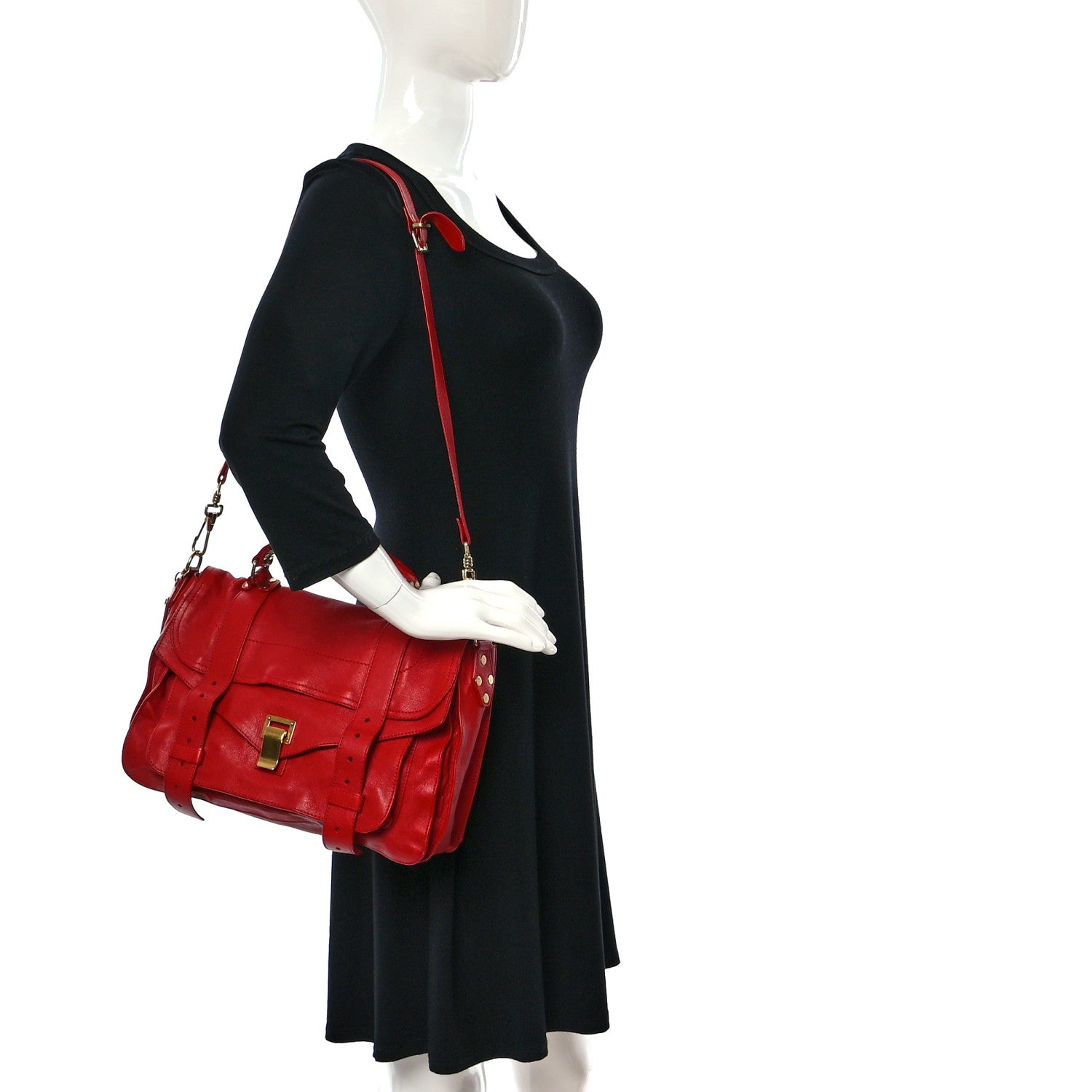 Proenza Schouler Lambskin Medium PS1 Satchel Bright Red 2 of 16