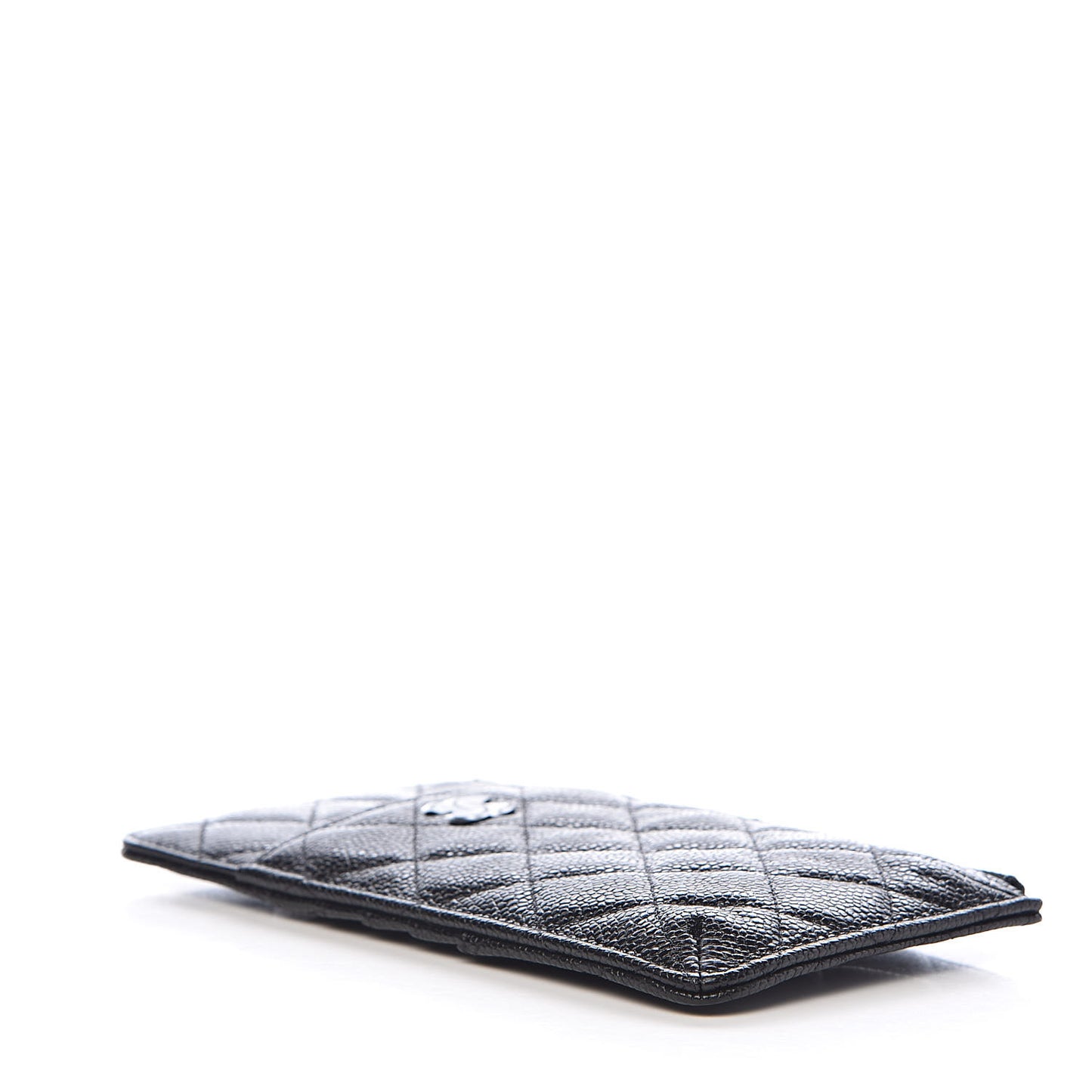 Caviar Quilted Classic Flat Wallet Pouch So Black