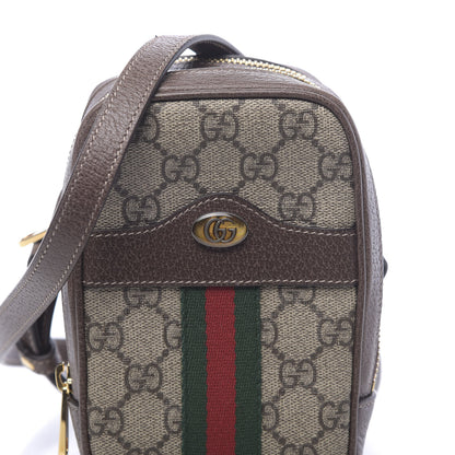 Gucci GG Supreme Monogram Web Mini Ophidia Double Zip Crossbody Bag Beige New Acero 9 of 11