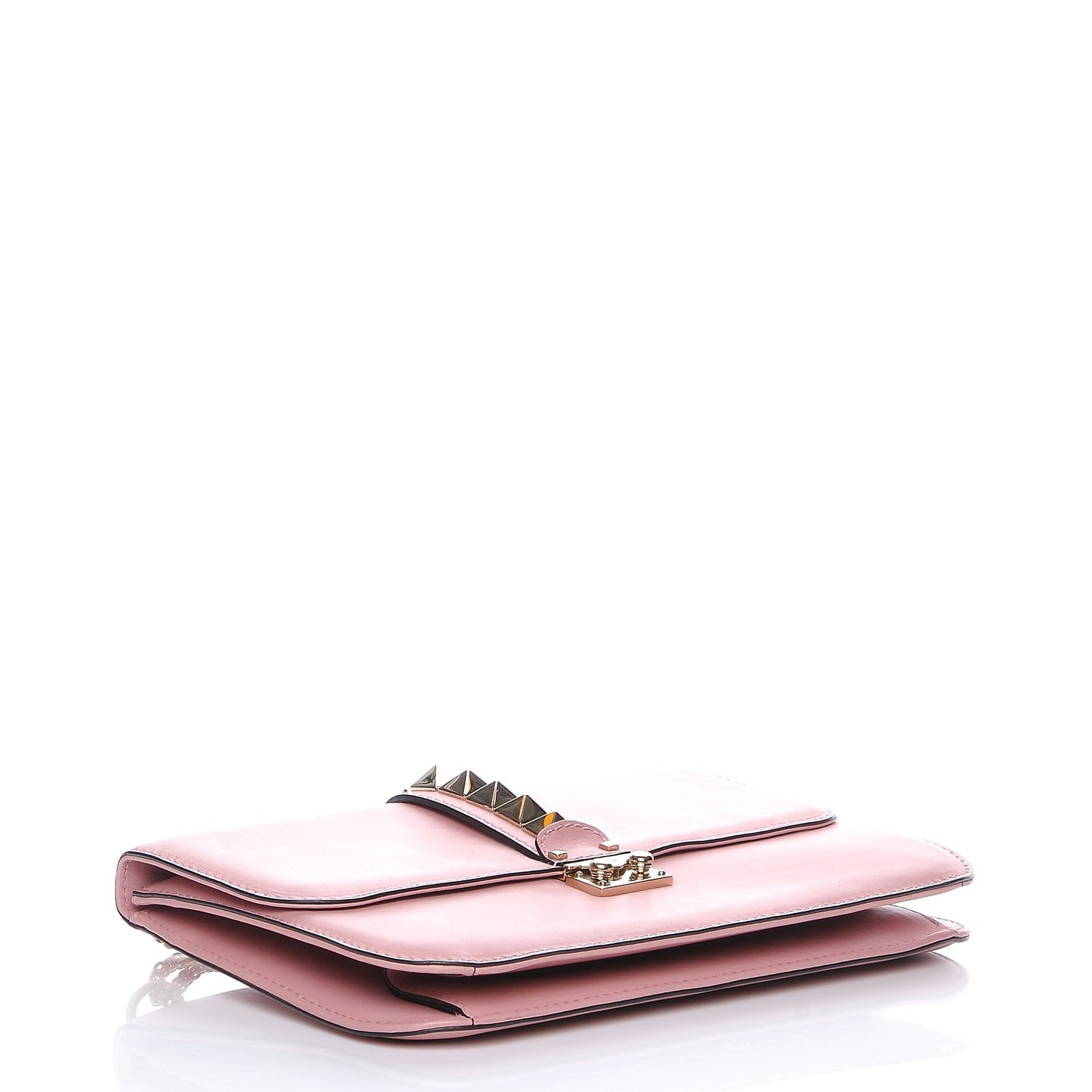 Vitello Large Glam Lock Rockstud Flap Light Pink
