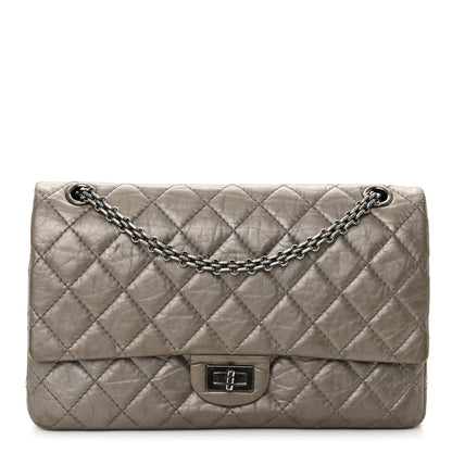 Chanel Metallic Aged Calfskin Quilted 2.55 Reissue 226 Flap Pewter 1 of 11