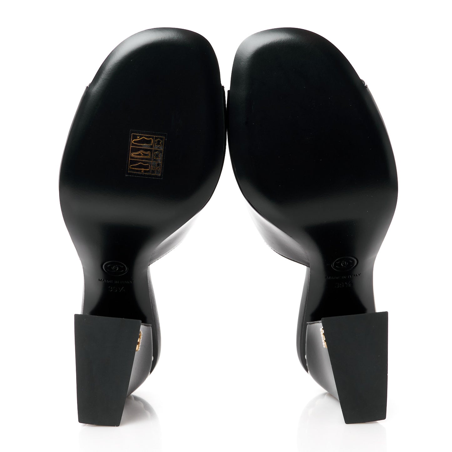 Shiny Goatskin Pearl Mule 39.5 Black