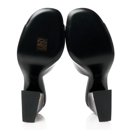 Chanel Shiny Goatskin Pearl Mule 39.5 Black 5 of 9