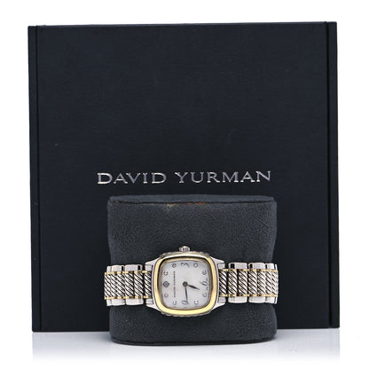David Yurman Stainless Steel 18K Yellow Gold Diamond Mother of Pearl 25mm Thoroughbred Quartz Watch 5 of 5
