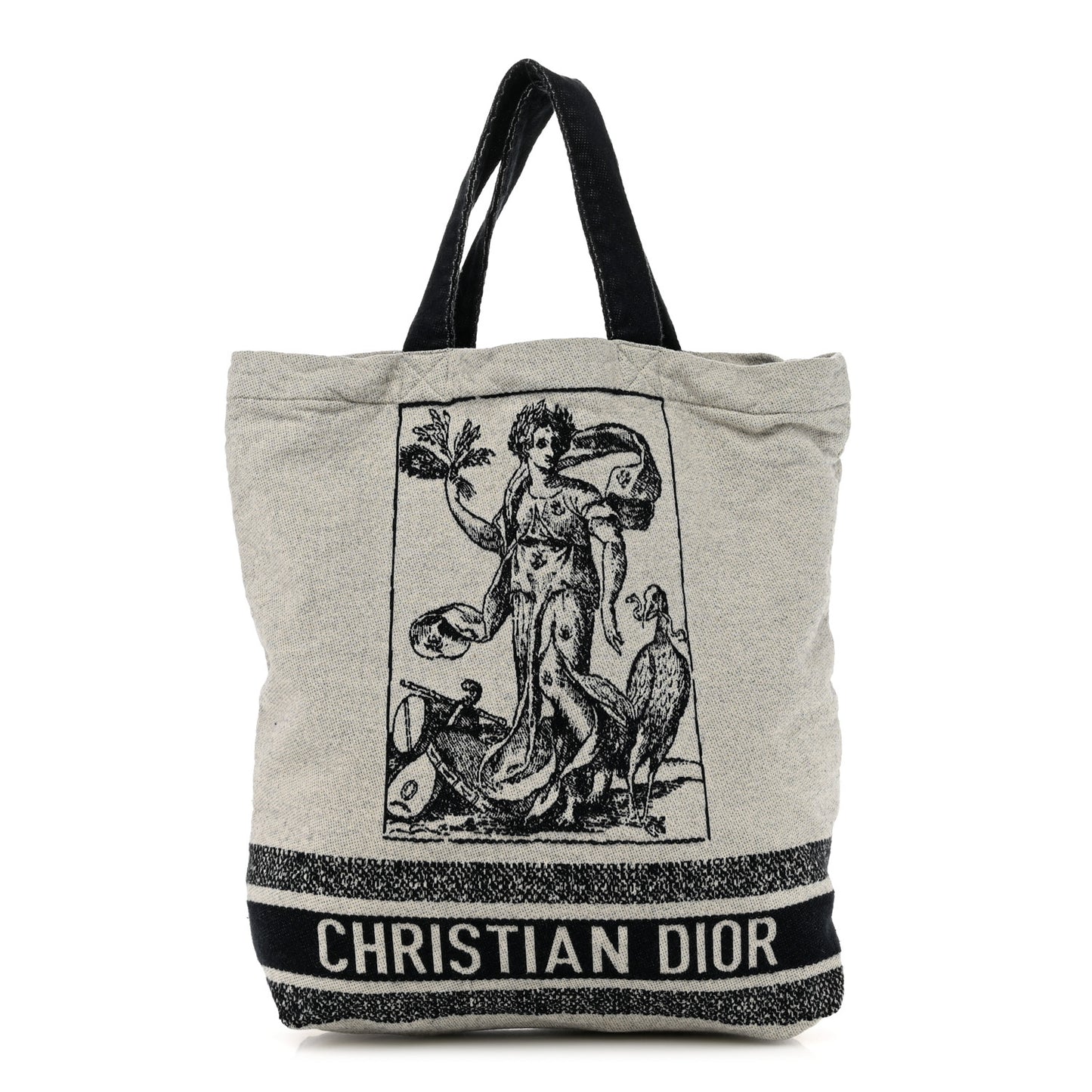 Canvas Print Cruise Tote Ivory Black