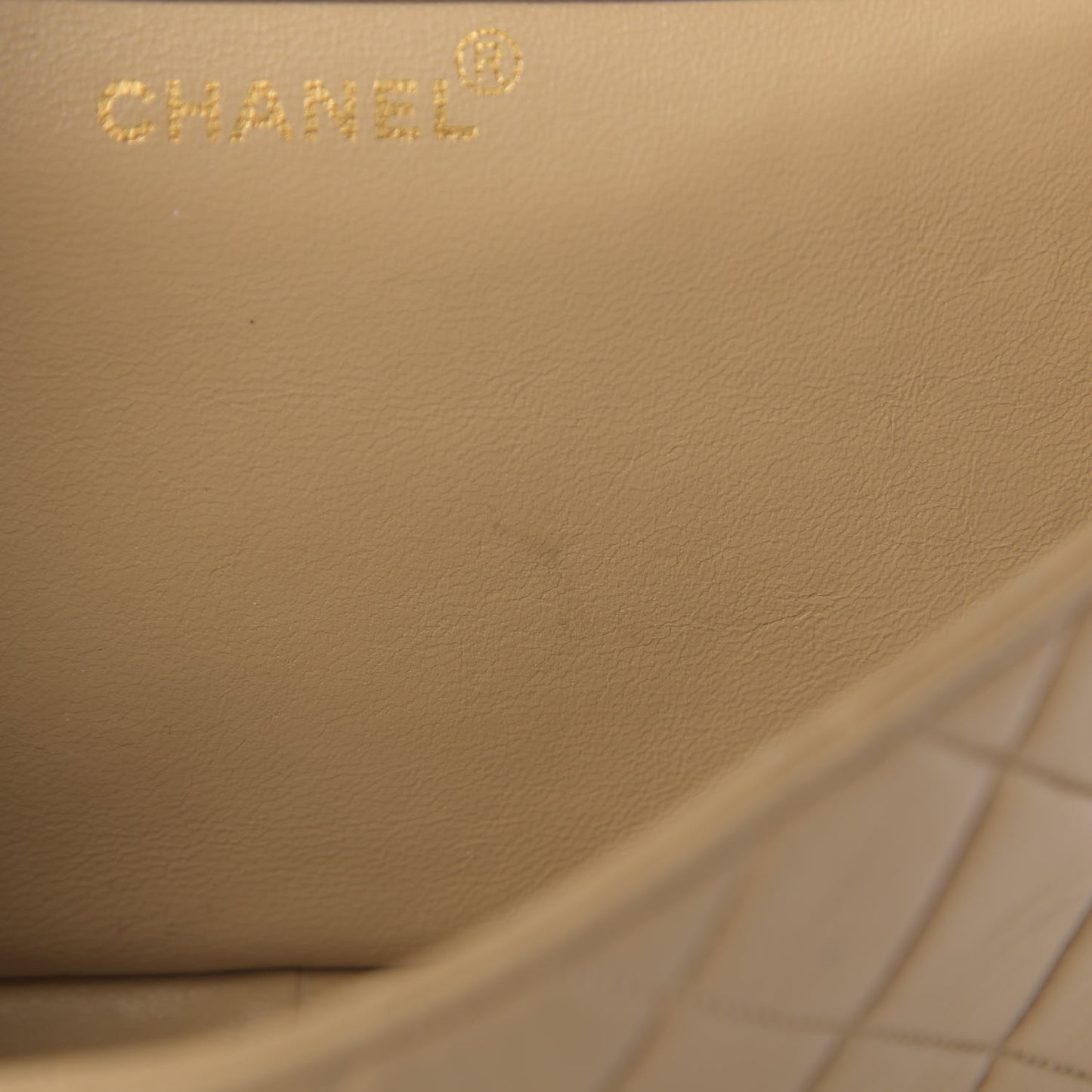 Lambskin Quilted Medium Double Sided Flap Beige
