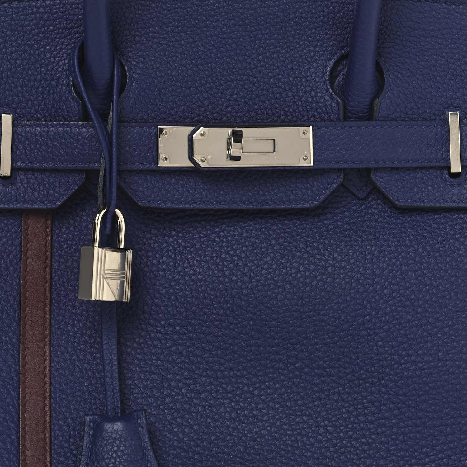 Hermes Togo Swift Officier Birkin 30 Bleu Encre Rouge H 8 of 12