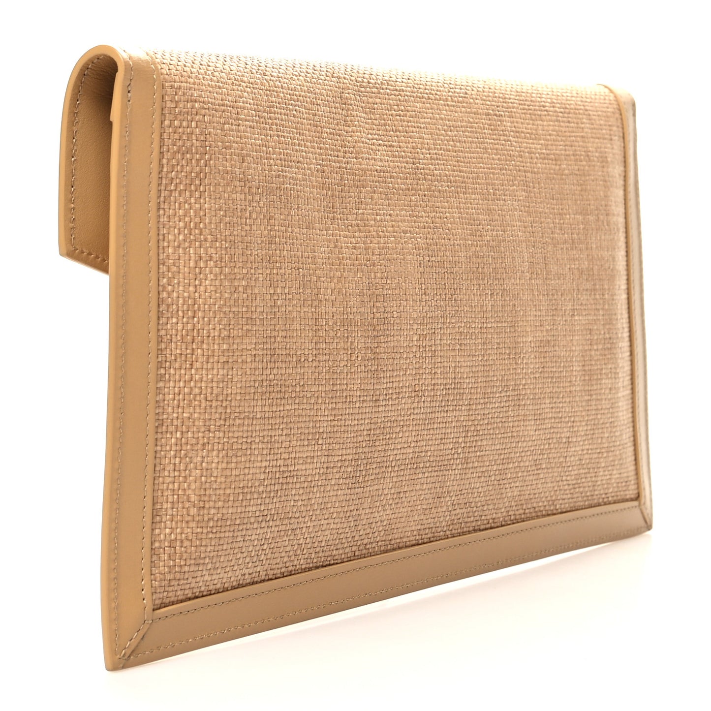 Micro Raffia Uptown Pouch Natural Hay Blush