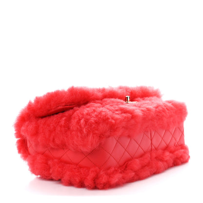 Chanel Shearling Lambskin Quilted Flap Bright Red 4 of 11