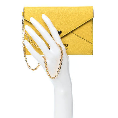 Miu Miu Goatskin Madras Forever Envelope Chain Pouch Yellow 2 of 10